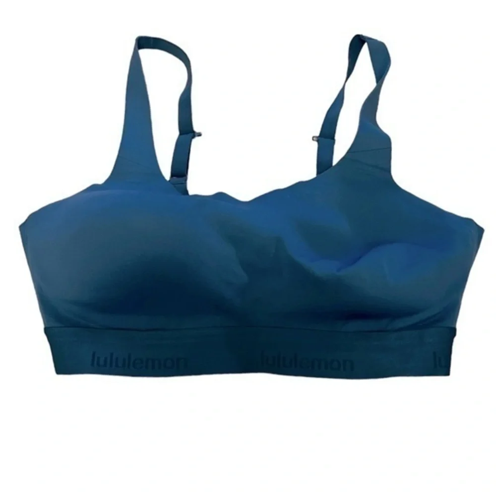 LULULEMON Aqua Traditional Style Lightly Padded Full Coverage Active Bra 34D.